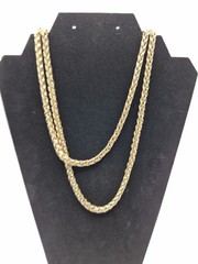Long Gold Tone chain necklace Vintage Flapper style often worn double 56in