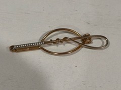 Swank Horse Riding Crop Equestrian Tie Bar Gold Tone Tie Clip Vintage