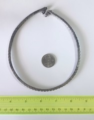 Vtg (Antique?) Silver-tone Clear Rhinestone Rigid Tennis-style Necklace 16″