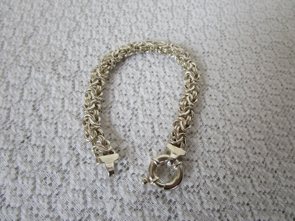 Vintage Sterling Silver Byzantine Bracelet 7.5” Long Italy M – Milor VGC