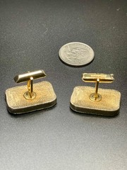 Vintage 1960s Brutalist Cufflinks Gold TOne Heavy Textured Nugget MCM
