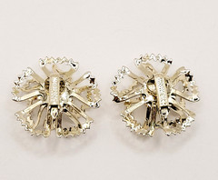 Sarah Coventry Allusions AB Crystal Gold Tone 1968 Clip On Earrings & Brooch Set