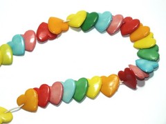 Vintage 1980s Necklace Plastic Heart Beads Charms Charm Retro Love The 80s J811