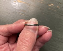 Antique Art Deco 18K White Gold Engraved Wedding Band – Size 6.25