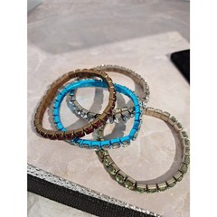 Rhinestone Stretch Bracelets Lot of 4 Colorful Crystal Bracelets Stackable
