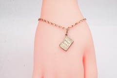 Vintage Sterling Silver 925 Bible Charm Bracelet 6.75″