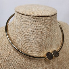 Vintage Necklace Casual Career Collar Gold Tone Hinged