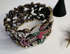 JTV Jewelry Humming Bird , Brooch Bracelet And Earrings With Crystal