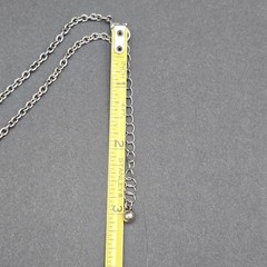 Vintage Blessed Spoon Pendant Necklace Silver Pearl Long Boho Statement Piece
