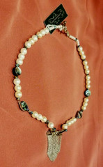 Anthropologie Necklace Dragon Fly Pendant Abalone Shell Pearl Fairycore Pixie