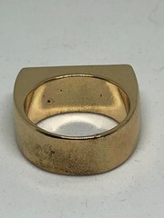 Vtg Gold Tone Rectangular Rhinestone Large Cocktail Statement Ring Size 11.25