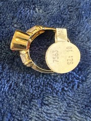 VTG Yellow Gold-Plated Clear CZ Cubic Zirconia & Red Stone Cocktail Size 10 Ring