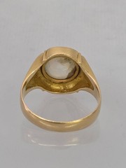 Beautiful 1930’s Chinese 18k Gold & Moonstone ring Size 7.5