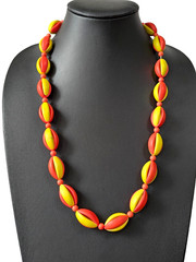 Vintage Groovy Bead Necklace 1950’s – 1960s Lucite AB Box Clasp MOD Hong Kong