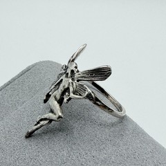 Vintage Sterling Silver Fairy Ring w Wings Size 7 Figurative female