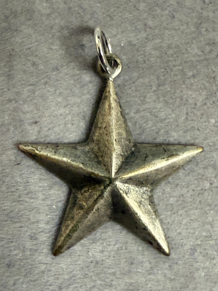 Vintage Five-Pointed Star Sterling Silver Classic Fashion Charm Pendant 4531