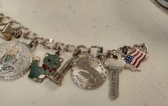 1960s-70s 925 sterling silver charm bracelet