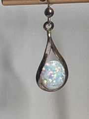 Vintage Sterling Silver Fire Opal Dangle Earrings | Bridal Accessory