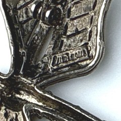 Vintage Luminous Dragonfly Brooch Silver Tone Faux Marcasite Textured Insect Pin