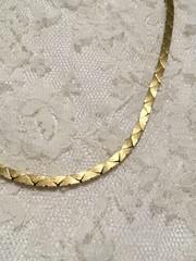 Vintage Monet Chain Necklace Gold tone High Collar Style Minimalist Statement