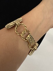 MAXIMAL ART John AMOUR Gold Tone Mesh Panel Bracelet Vintage 1990’s Romantic