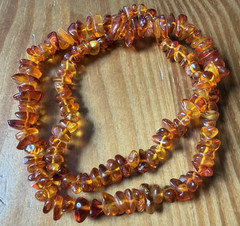 Vintage UV Tested Natural 25” Amber Necklace Endless Chunky Nuggets