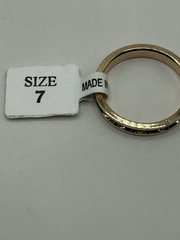 Vintage Size 7 Green & Clear Channel Set Ring 14KT Gold Electroplate Deadstock