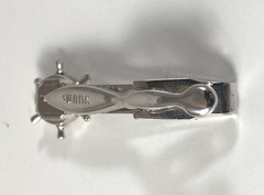 Vintage Swank Captain Wheel Compass Men’s Tie Clip Silver Tone 1950s Nautical