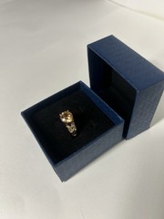 Vintage Orange Cubic Zirconia Ring Gold Plated Womens Size 5