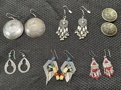 Mixed Lot of Vintage Earrings 1970’s & 1980’s Most Unbranded 6 Prs-1 Is Newpro