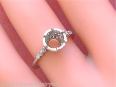 ART DECO STYLE .34 ctw DIAMOND PLATINUM ENGAGEMENT RING MOUNTING set your 1 ct!