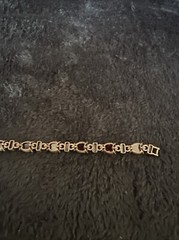 Vintage Amber/red And Yellow Rhinestones In Copper Tone Bracelet
