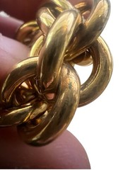 Vintage J. Crew Gold Tone Double Chain Link Statement Bracelet – Size 6.25 In