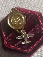 Pendant Givenchy Ariplane Gold Pendant for Women 1.5 Inches Long Vintage