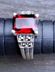 ruby ring sterling silver Vintage