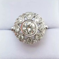 2.85 Ct Art Deco Style Lab Created Diamond 14k White Gold Finish Engagement Ring