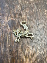 Vintage Gold Tone Christmas Holiday Reindeer Pin Brooch