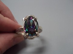 Nice Vintage Women’s ring quartz irradiated silver 925 Ukraine big size 11.25 us