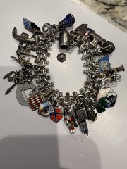 Vintage Sterling Silver World Traveler Charm Bracelet – Fully Loaded Multi-Char