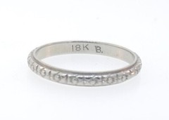 Antique Art Deco 1920’s 18k White Gold Wedding Band **EXCELLENT CONDITION**