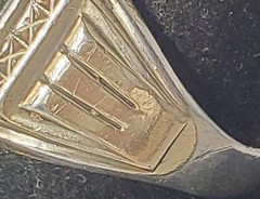 Antique Edwardian Sterling Silver & 10K *E* Initial Signet Ring Lot Sz~ 11.75