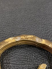 Machine Age Brass Architectural Modernist Geometric Links Panel Bracelet 7-3/8”