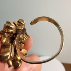 Vintage Signed Hollycraft 1952 Rhinestone Adjustable Ring