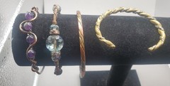 XS/S Copper & Mixed Metal Bracelets Amethyst Gemstone, Beads, Twist Bangl &Cuff