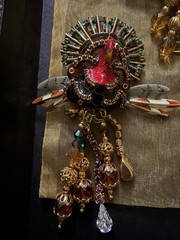 Lunch At The Ritz (LATR) Turkey Brooch / Pendant Earrings RARE VINTAGE Set