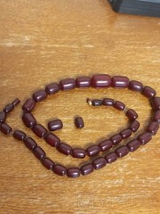 Bakelite cherry red necklace vintage Germany rare landscape amber الباكليت كات