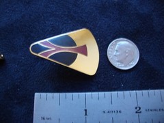 VINTAGE SAMUEL HUANG CLOISONNE EARRINGS BLACK & RED ENAMEL GOLD FILLED POST
