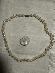 #4 Vintage Faux Pearl Choker Necklace Single Strand Classic Wedding Jewelry