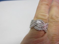 Beautiful 1.50 ctw Diamond Ring 14k White Gold Baguette / Rounds MAKE OFFER