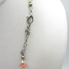 Contemporary Modern Orange Faux Coral Shell Crystal Necklace